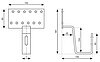 Drawing of a roof hook for pantile roofs - © ALTEC PV mounting systems and components