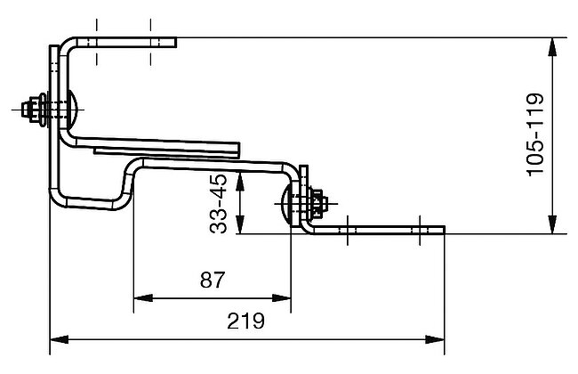 Zeichnung Dachhaken für Metalldachplatten