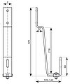 Drawing of a height-adjustable plain tile roof hook - © ALTEC PV mounting systems and components