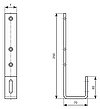 Drawing of a slate roof hook - © ALTEC PV mounting systems and components
