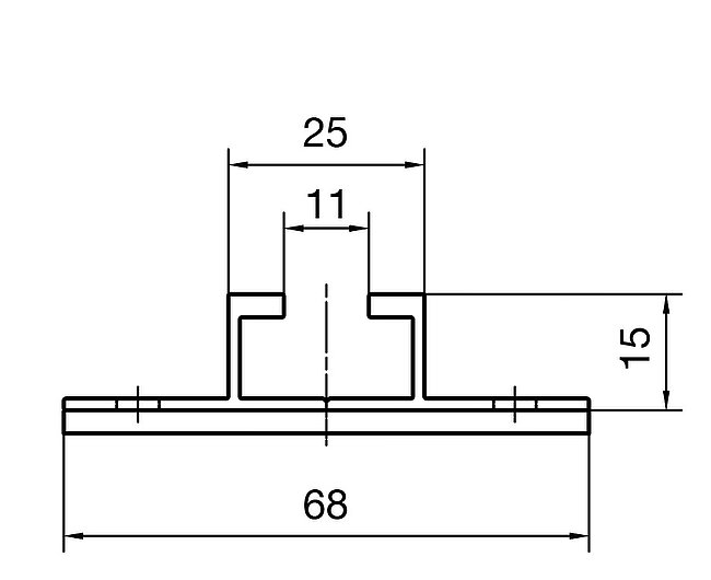 Zeichnung PV Profil 68 x 15 mit EPDM Band