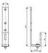 Drawing of a height-adjustable slate roof hook - © ALTEC PV mounting systems and components