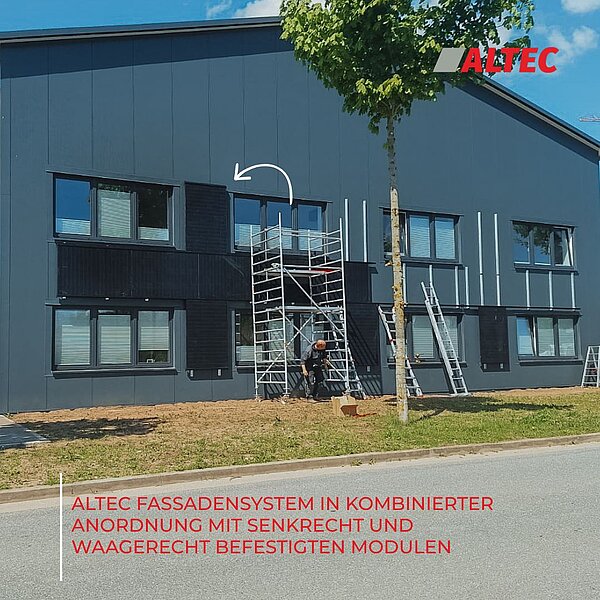 ALTEC PV-Montagesysteme: Referenz eines vertikalen PV-Fassaden-Systems, Bild 2