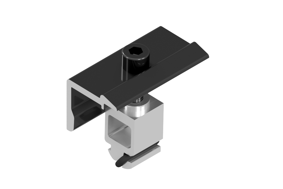 PV Endklemme Universal Zylinderkopfschraube Schwarz