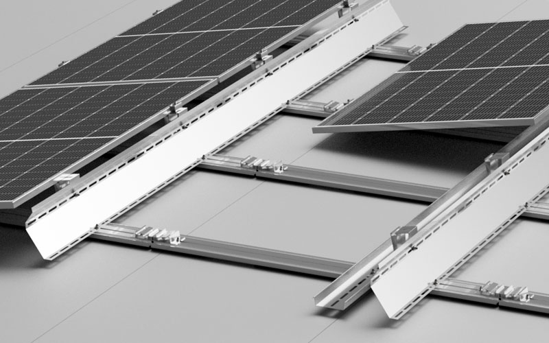PV Montagesystem Flachdach Süd